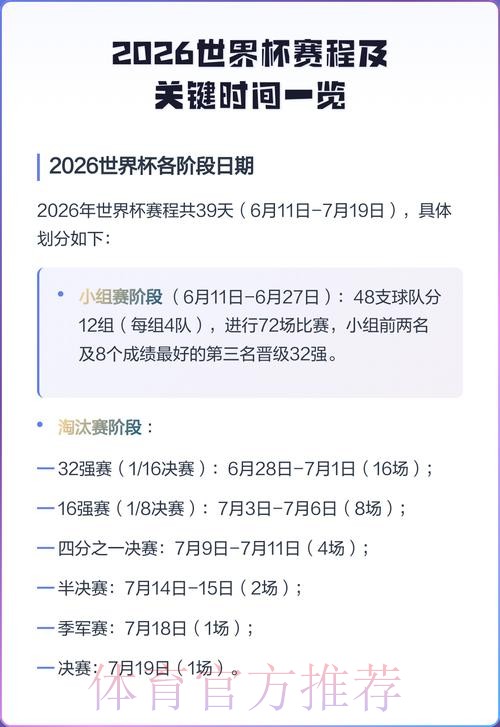 2026世界杯完整赛程最新最新时间表实时查看